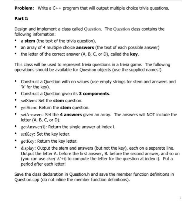 Solved Problem Write A C Program That Will Output Chegg Com