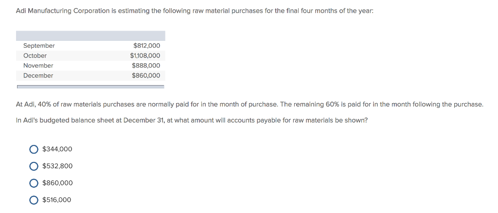 Solved Adi Manufacturing Corporation is estimating the | Chegg.com