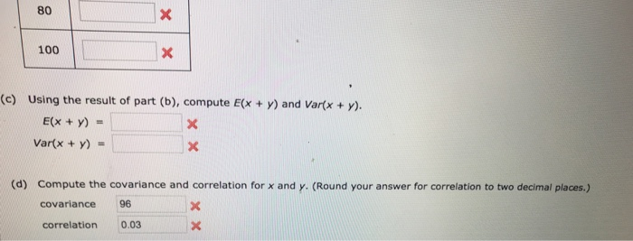 Solved Given Below Is A Bivariate Distribution For The Ra Chegg Com