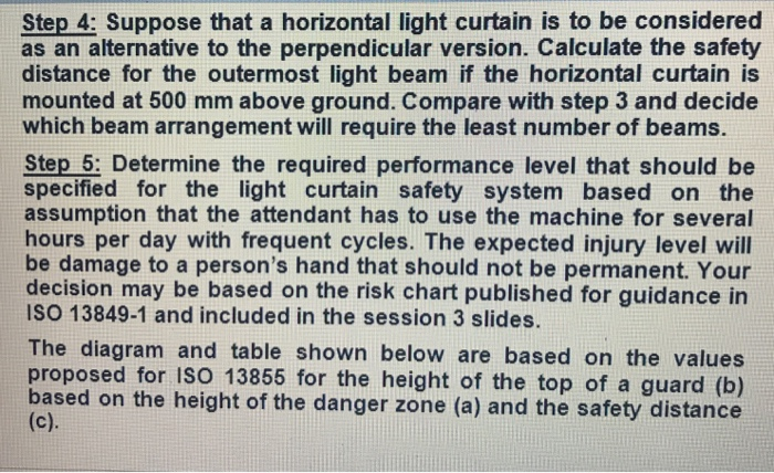 Solved Q2 Exercise In Calculating Safety Distance For A L