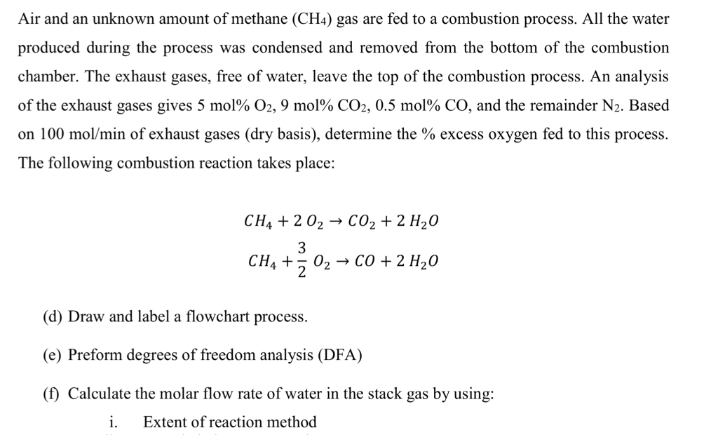 Solved Air and an unknown amount of methane (CH4) gas are | Chegg.com