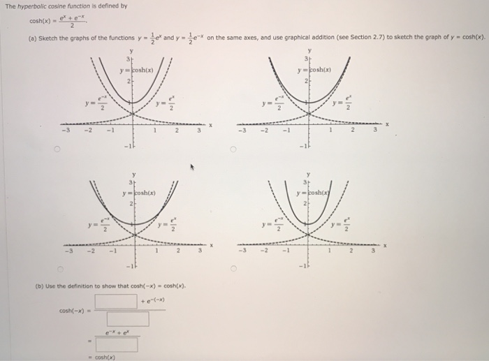 The Hyperbolic Cosine Function Is Defined By Cosh X Chegg Com