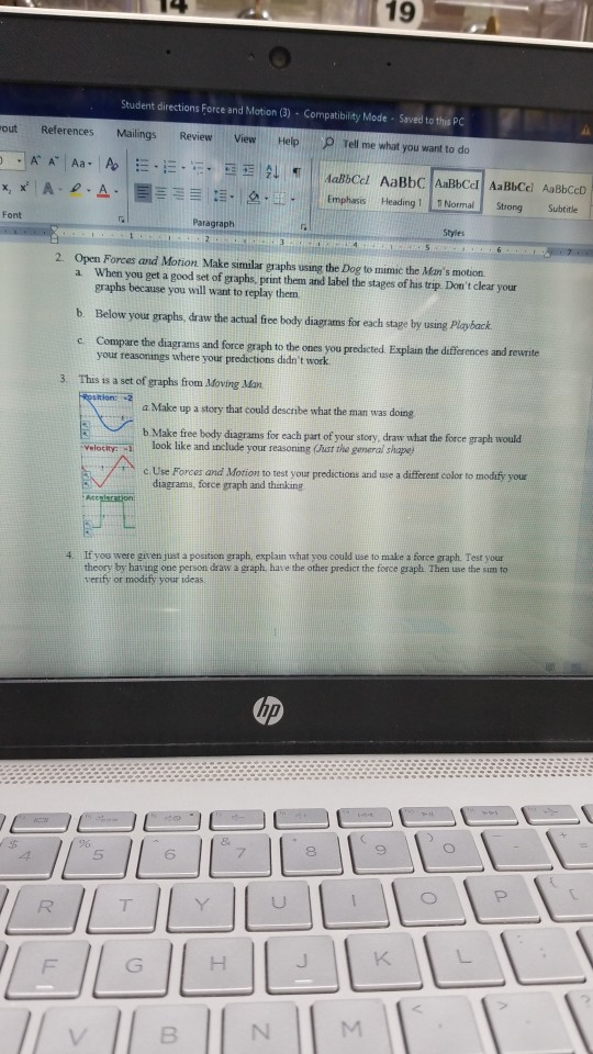 19 Student Directions Force And Motion 3 Compat Chegg Com