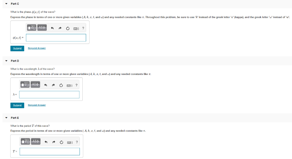 Solved Standard Expression For A Traveling Wave Part A Le Chegg Com