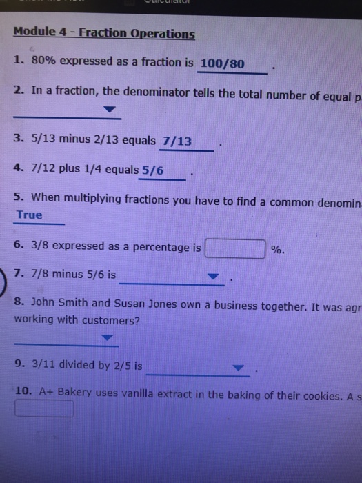 Module 4 Fraction Operations 1 80 Expressed As A Chegg Com