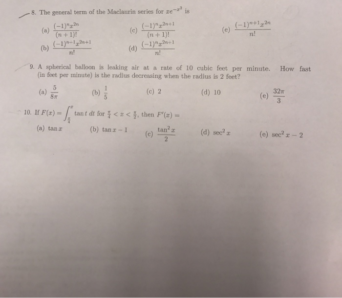 Solved The General Term Of The Maclaurin Series For Xe X Chegg Com