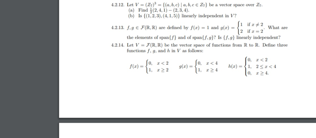 Solved 4 2 14 Let V F R R Be The Vector Space Of Fun Chegg Com