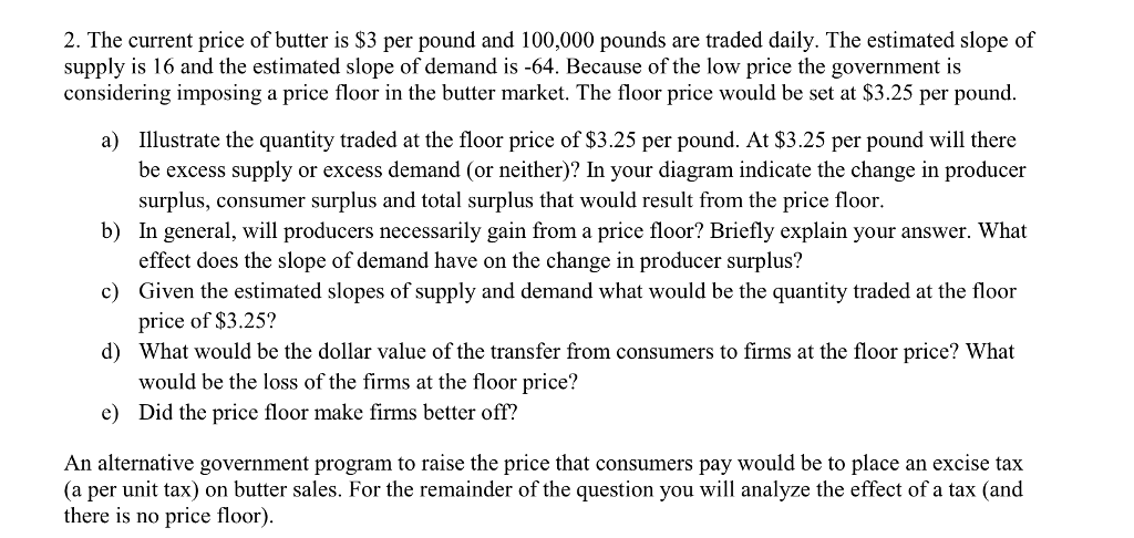 2 The Current Price Of Butter Is 3 Per Pound And Chegg Com