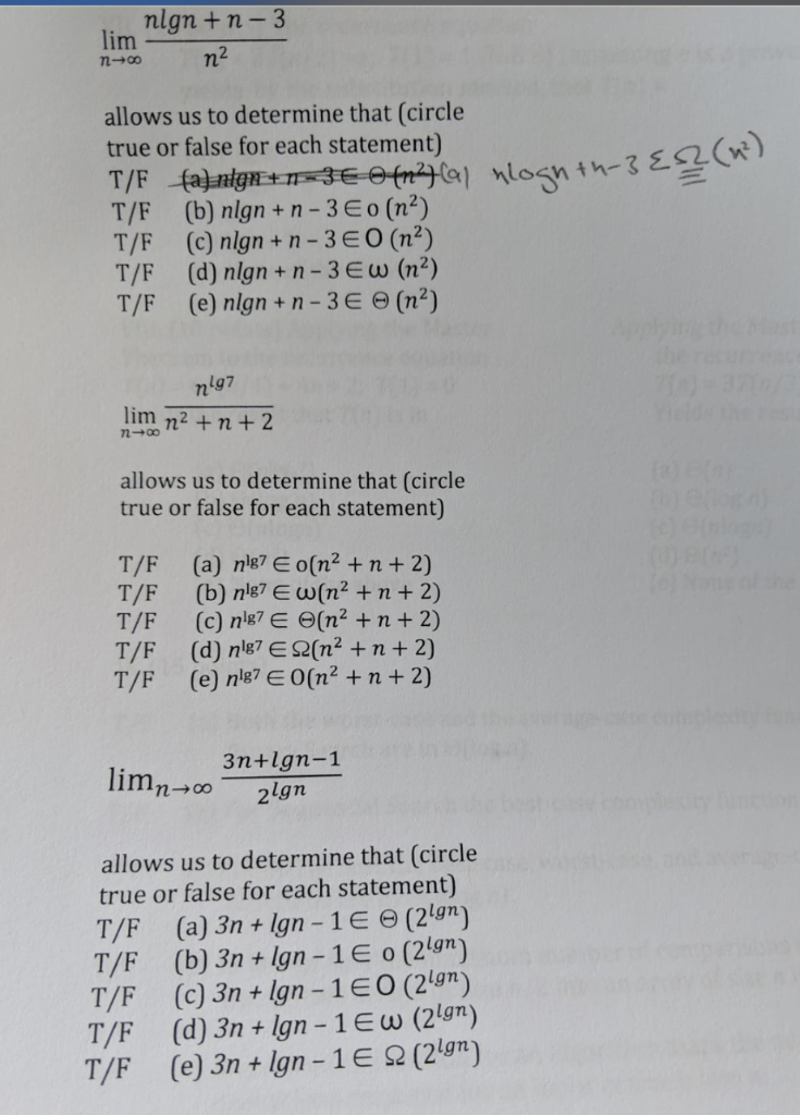 Solved Mlgn N 3 Lim Allows Us To Determine That Circle True Chegg Com