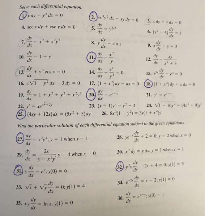 Solved Solve Each Differential Equation 4 Sec X Dy Csc Y Chegg Com