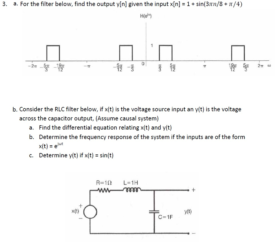 Solved 3 A For The Filter Below Find The Output Y N G Chegg Com