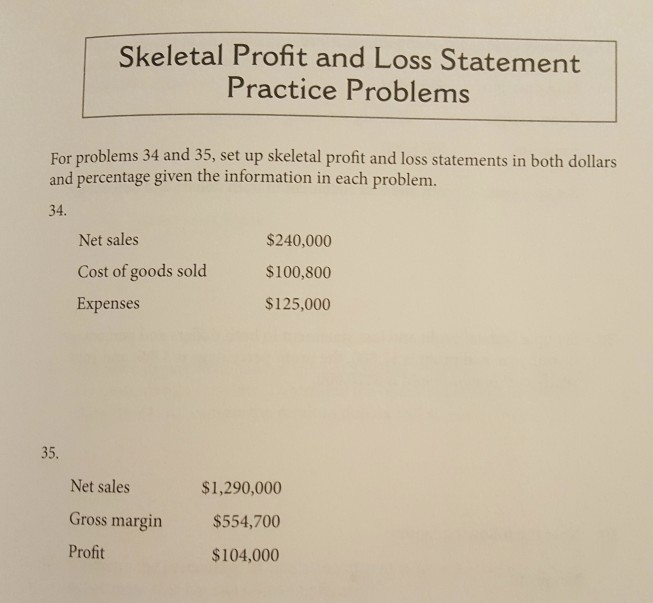 solved skeletal profit and loss statement practice proble chegg com cash flow simple definition