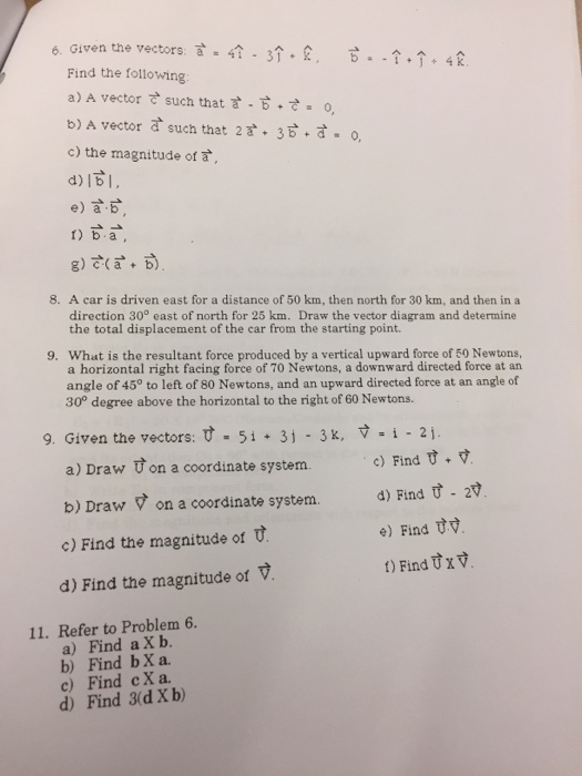 Solved E Given The Vectors 431 4 Find The Following A A Chegg Com