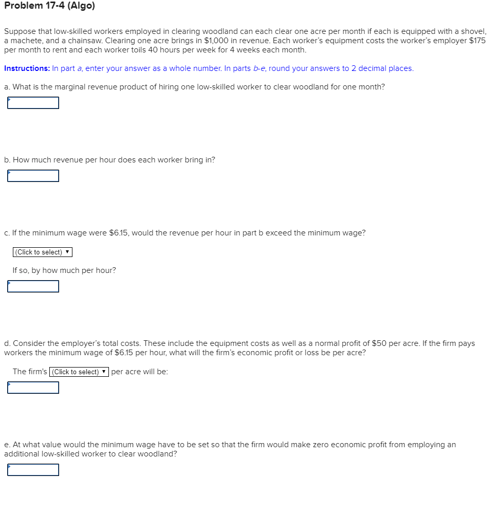 Solved Problem 17 4 Algo Suppose That Low Skilled Worke