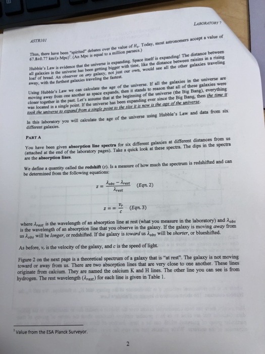 Laboratory 7 Hubble S Law Background In 1929 The Chegg 