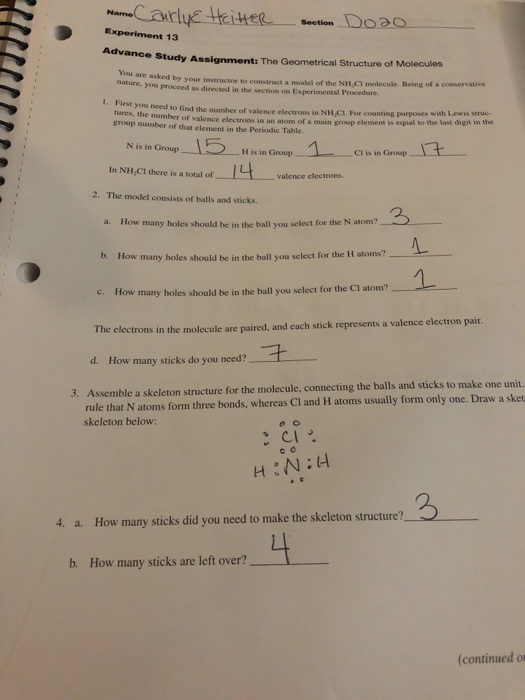 Advance Study Assignment The Geometrical Structure Chegg 