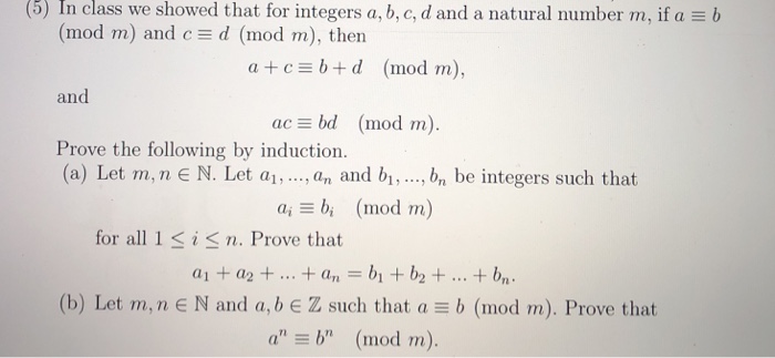 Solved 5 In Class We Showed That For Integers A B C Chegg Com