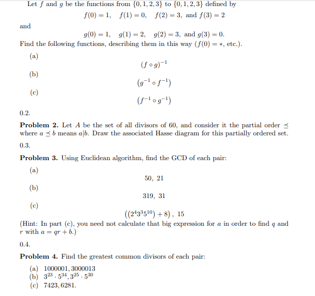 Solved Let F And G Be The Functions From 0 1 2 3 To 10 Chegg Com