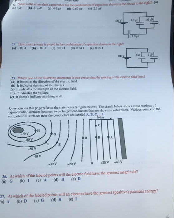 Solved 23 What Is The Equivalent Capacitance For The Com Chegg Com