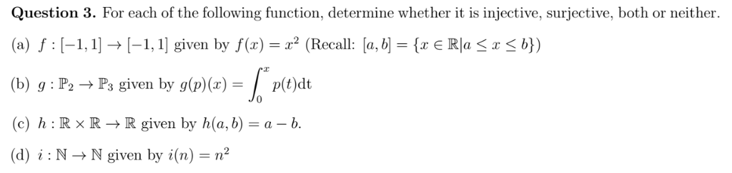 Solved Question 3 For Each Of The Following Function De Chegg Com