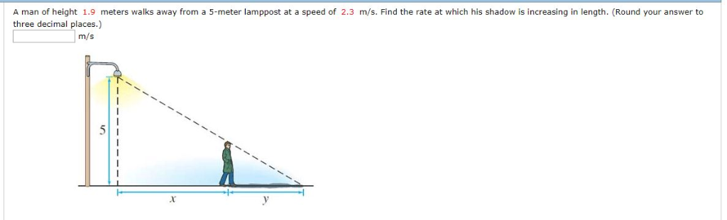 Solved A Man Of Height 1.9 Meters Walks Away From A 5met