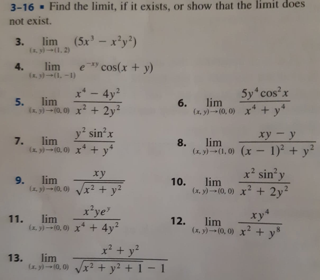 Solved The Limit Does 3 16 Find The Limit If It Exists Or Chegg Com