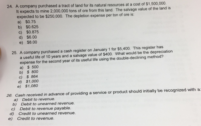 A Pany Purchased A Tract Of Land For Its Natural Chegg 