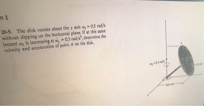 Solved N 1 20 9 The Disk Rotates About The Z Axis O05 R
