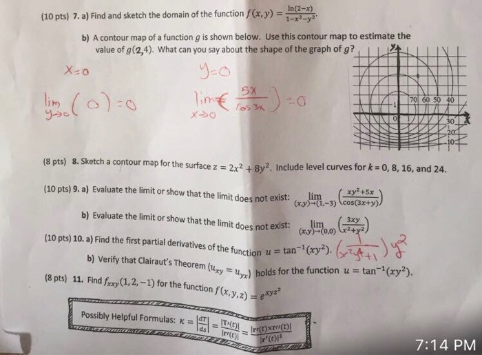 Solved 10 Pts 7 A Find And Sketch The Domain Of The F Chegg Com