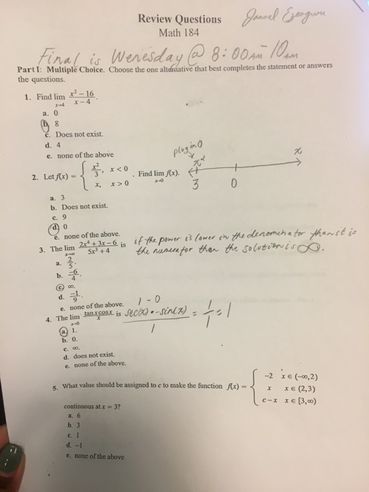 Solved Review Questionsgan Math 184 Final Is Weresdau 8 Chegg Com