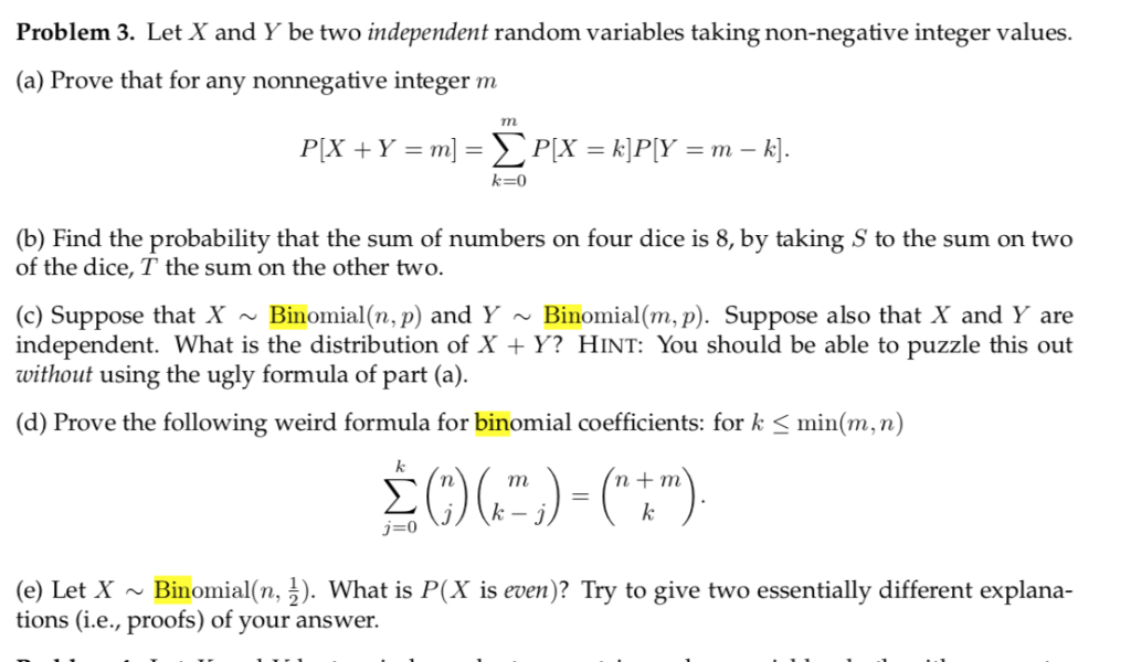 Solved Let X Binomial N 1 What Is P X Is Even Tr Chegg Com
