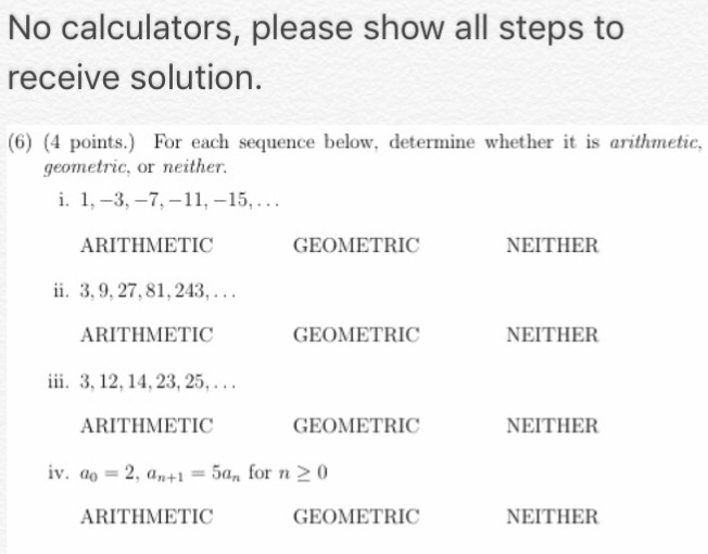 For Each Sequence Below Determine Whether It Is Chegg 