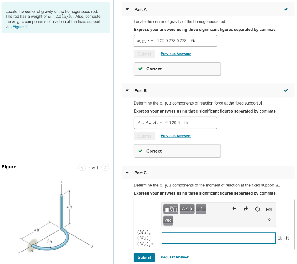 Solved Part A Locate The Center Of Gravity Of The Homogen Chegg Com