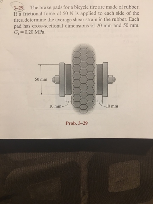 Solved The Brake Pads For A Bicycle Tire Are Made Of Rubb