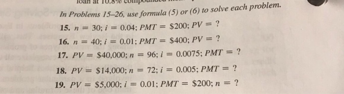 In Problems 15 26 Use Formula 5 Or 6 To Solve Chegg Com