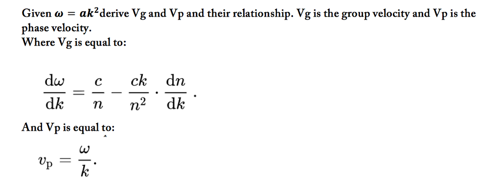 Solved Given Wak2derive Vg And Vp And Their Relationship Chegg Com