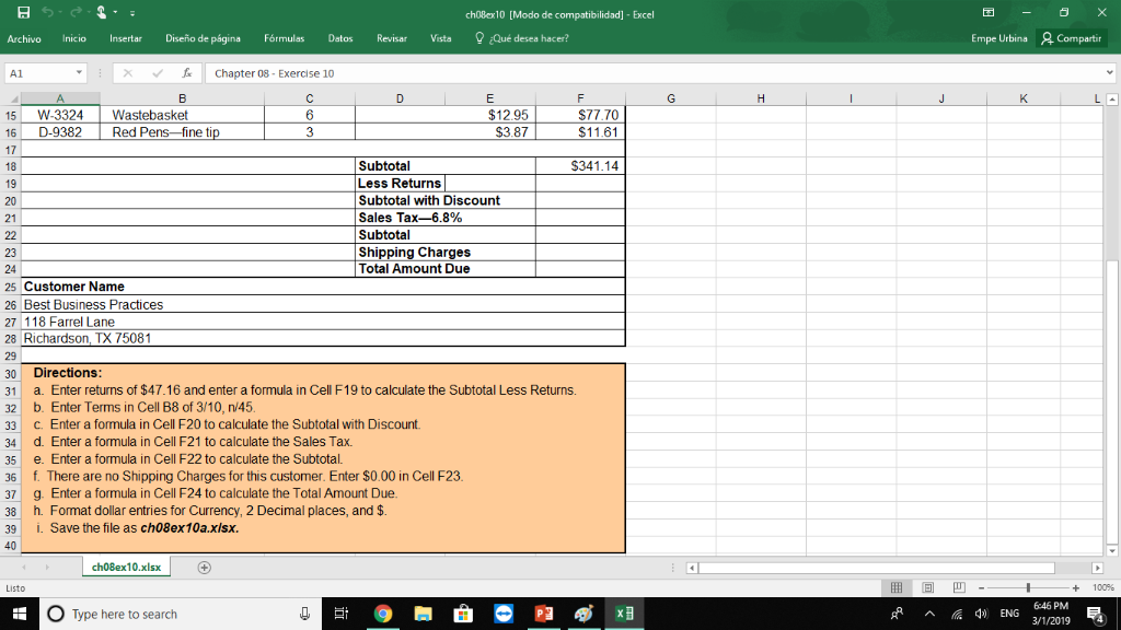 Solved What is the total invoice amount due from Best 