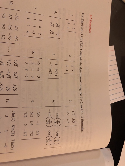 Solved 5 1 Exercises For Exercises 1 To 12 Compute T Chegg Com