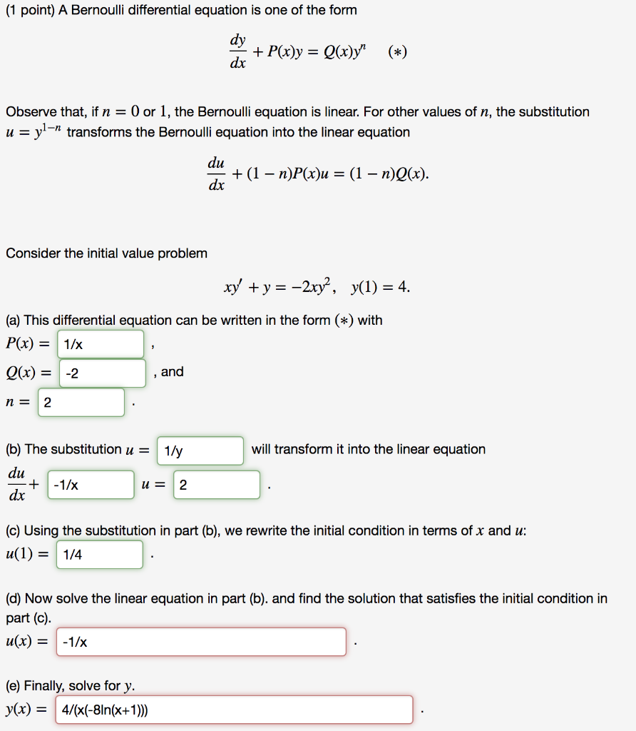 Solved D Now Solve The Linear Equation In Part B And Chegg Com