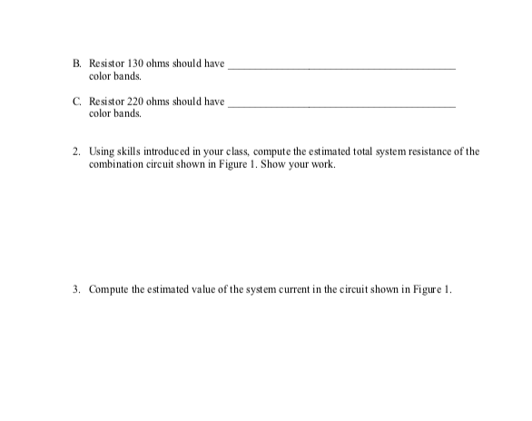 Solved Provide The Resistor Color Codes For The 4 Band Re