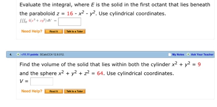 Solved Evaluate The Integral Where E Is The Solid In The Chegg Com