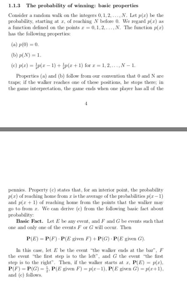 Solved 1 1 3 The Probability Of Winning Basic Properties Chegg Com