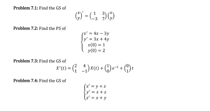 Solved Problem 7 1 Find The Gs Of Problem 7 2 Find The Chegg Com