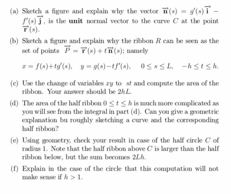 Suppose C Is Some Curve In The Ry Plane The Ribbo Chegg Com