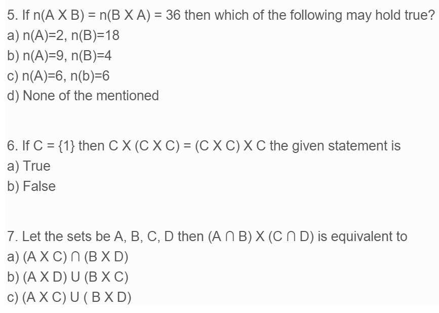 Solved 5 If N A X B N B Xa 36 Then Which Of The Fo Chegg Com
