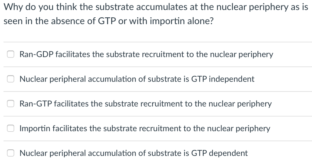 Solved Nuclear import and export are typically studied in | Chegg.com