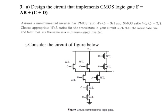 Solved 3 A Design The Circuit That Implements Cmos Logi Chegg Com