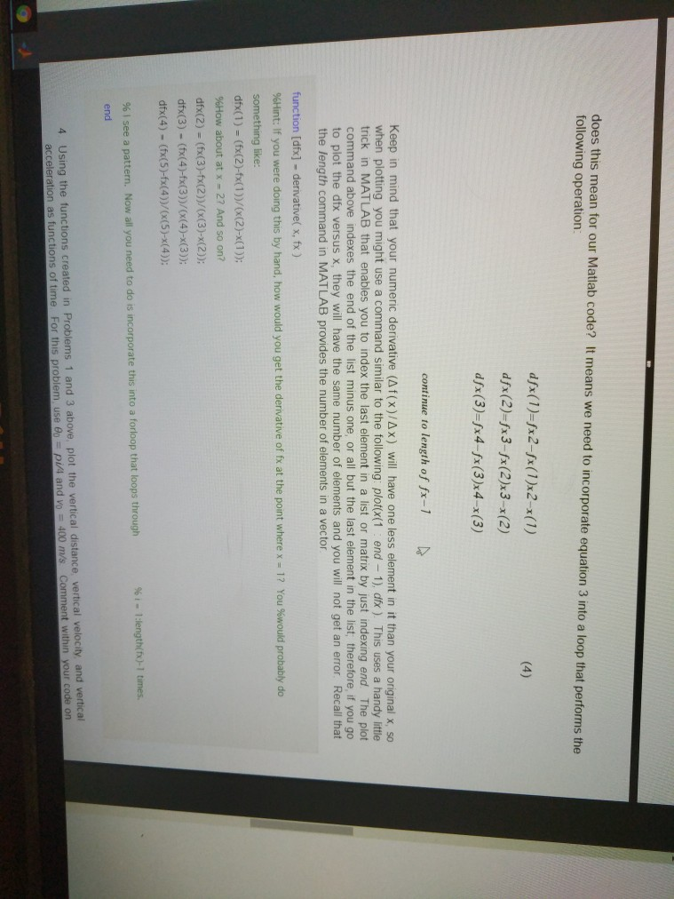 does this mean for our Matlab code? It means we need to incorporate equation 3 into a loop that performs the following operat
