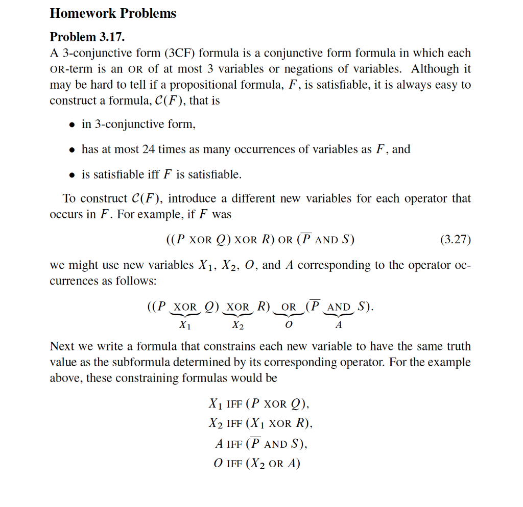 Homework Problems Problem 3 17 A 3 Conjunctive Fo Chegg Com