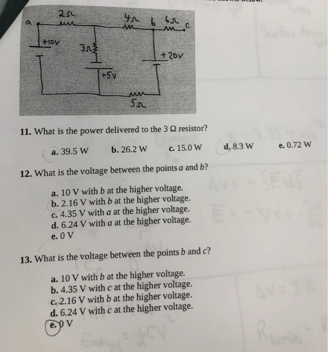 Solved T v 5y Nt 11 What Is The Power Delivered To The 3 Chegg Com